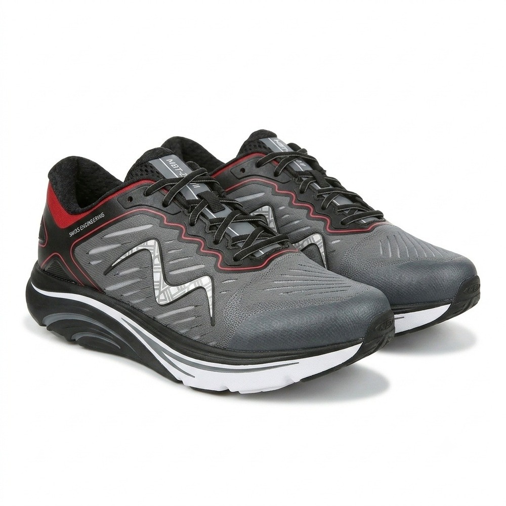 MBT 2000 II Men's Size 9.5 Swiss Engineering Grey Red Rocker Sole Running Shoes